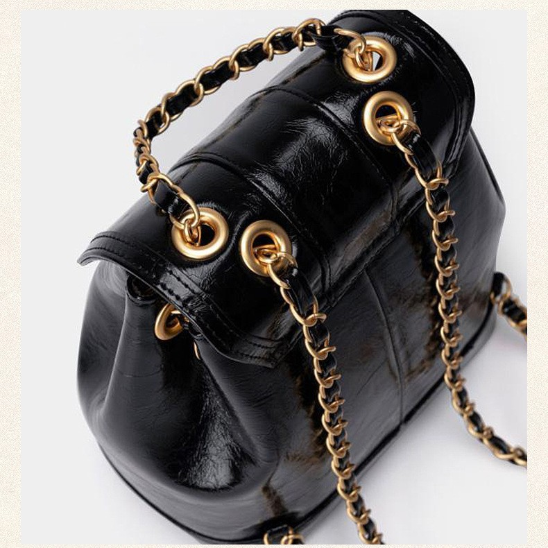 Women’s Street Style Chain Backpack – PU Leather Lock Flap Fashion Bag - Image 5
