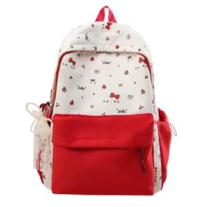 Ribbon Doodle Backpack – Red